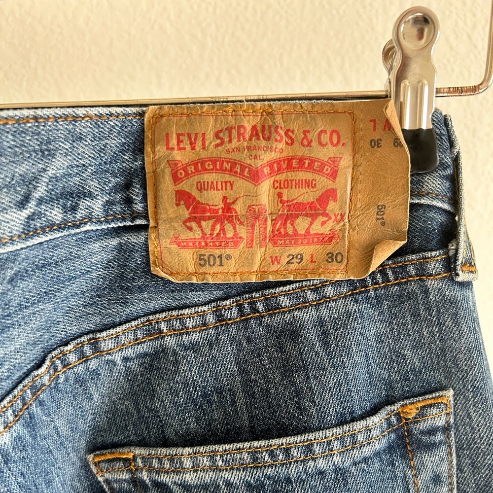 Levi’s 501 Original Fit Jeans W29 L30 Vintage Blue Denim Straight Leg